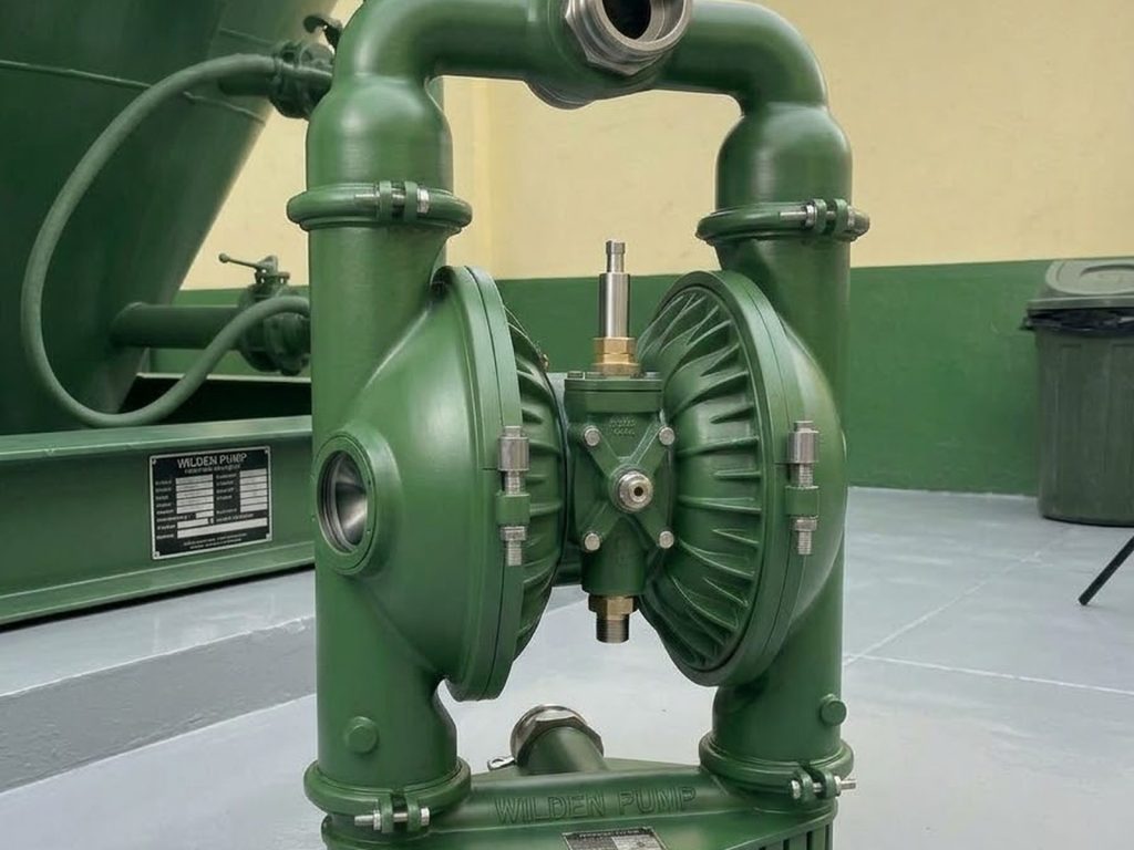 Green air-operated double-diaphragm pump for fluid transfer
